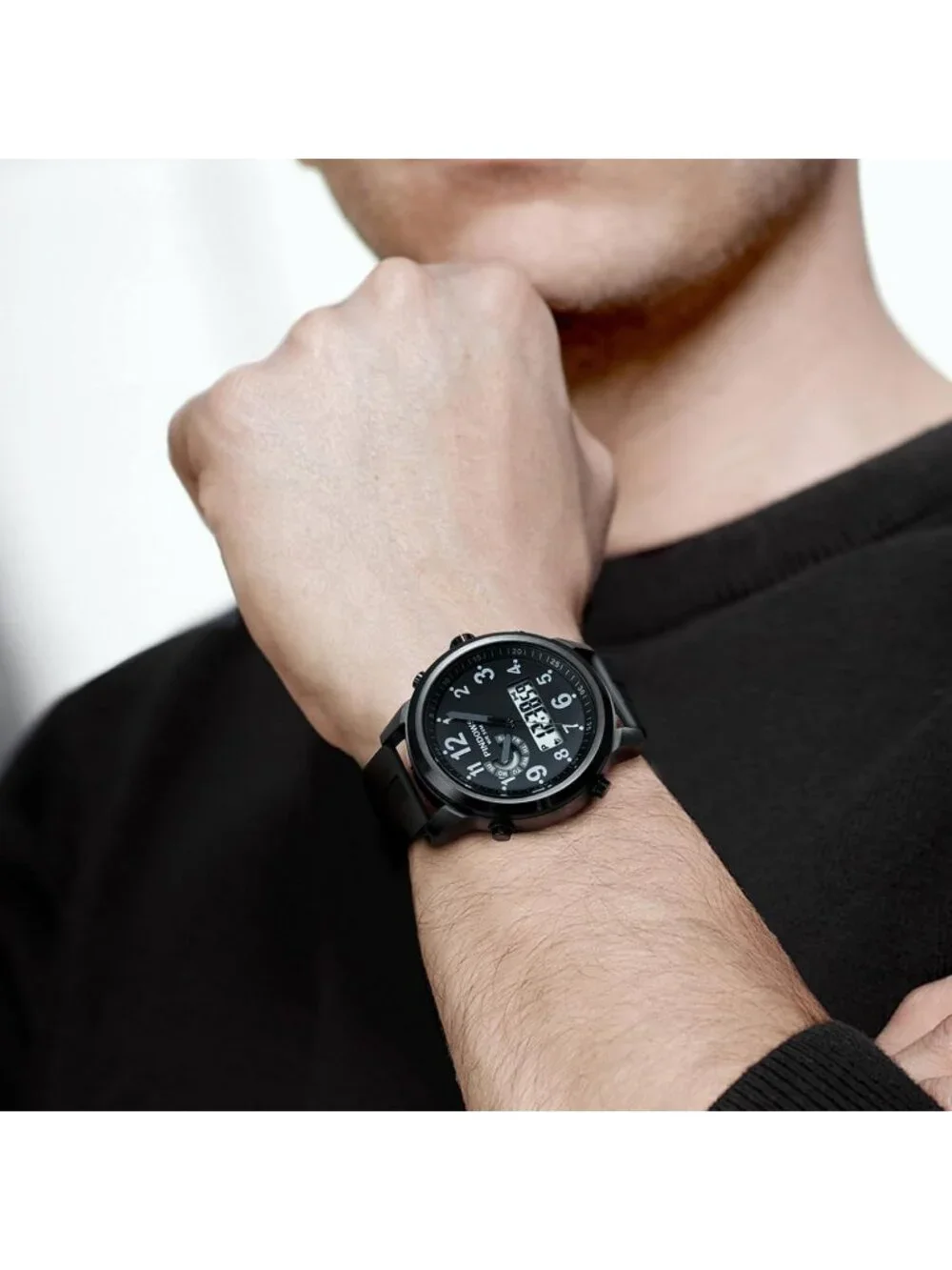 Men's Tactical Black Digital Analog Multifunction Sport Casual Wrist Watch